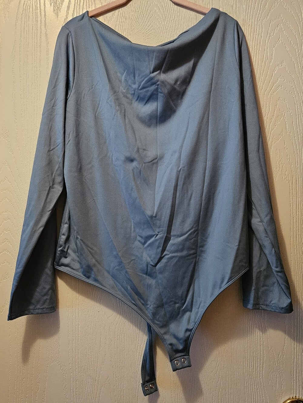 Nine West Teal Boat Neck Longsleeve Bodysuit, Size XXL